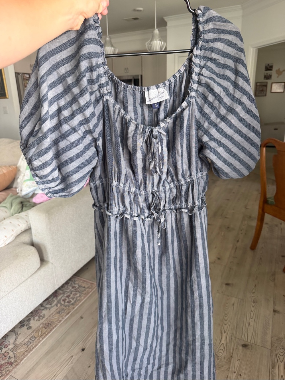 Universal Thread Blue and White Striped Midi Dress